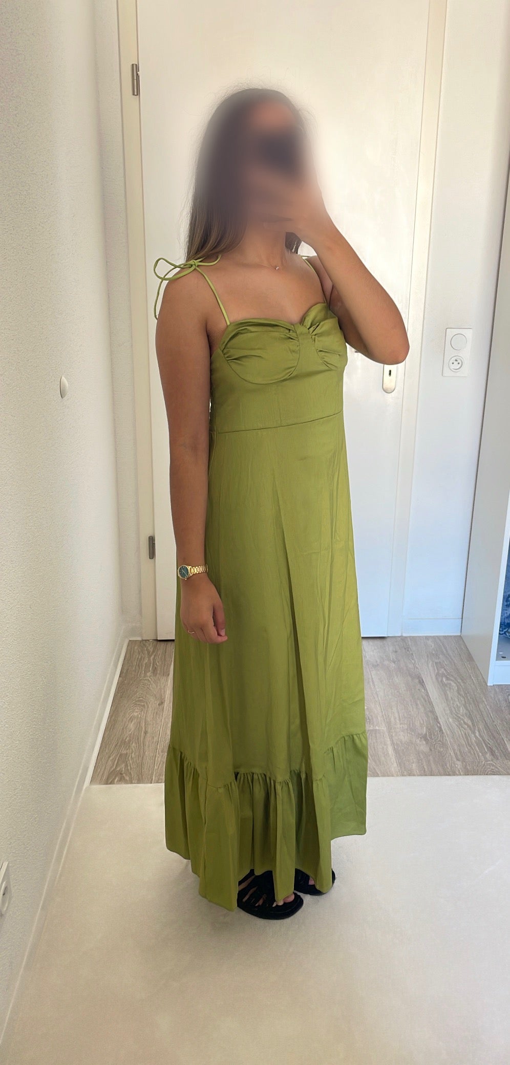 ROBE NOEUD [VERT OLIVE]