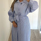 ROBE CHEMISE LONGUE [BLEU FONCÉ]