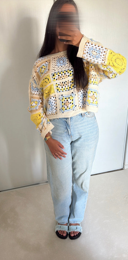 Pull à crochet [Jaune]