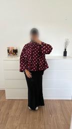 Chemise à pois [BORDEAU]