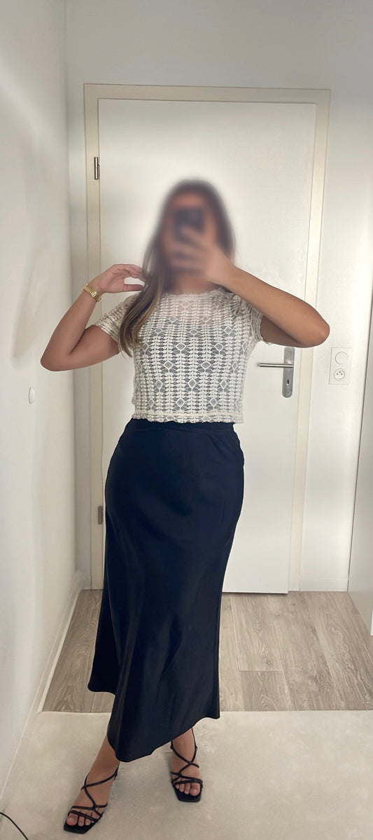 Jupe longue satinée