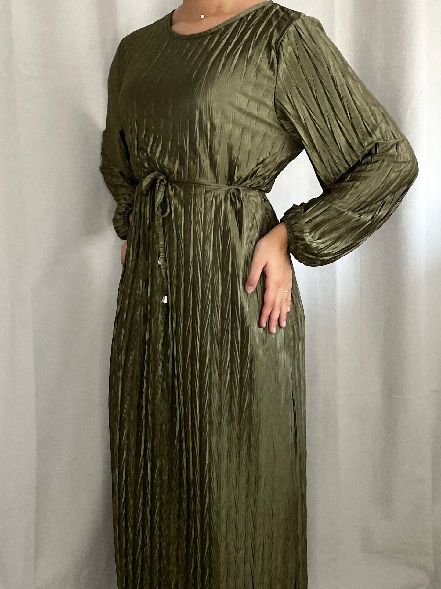 Robe longue kaki