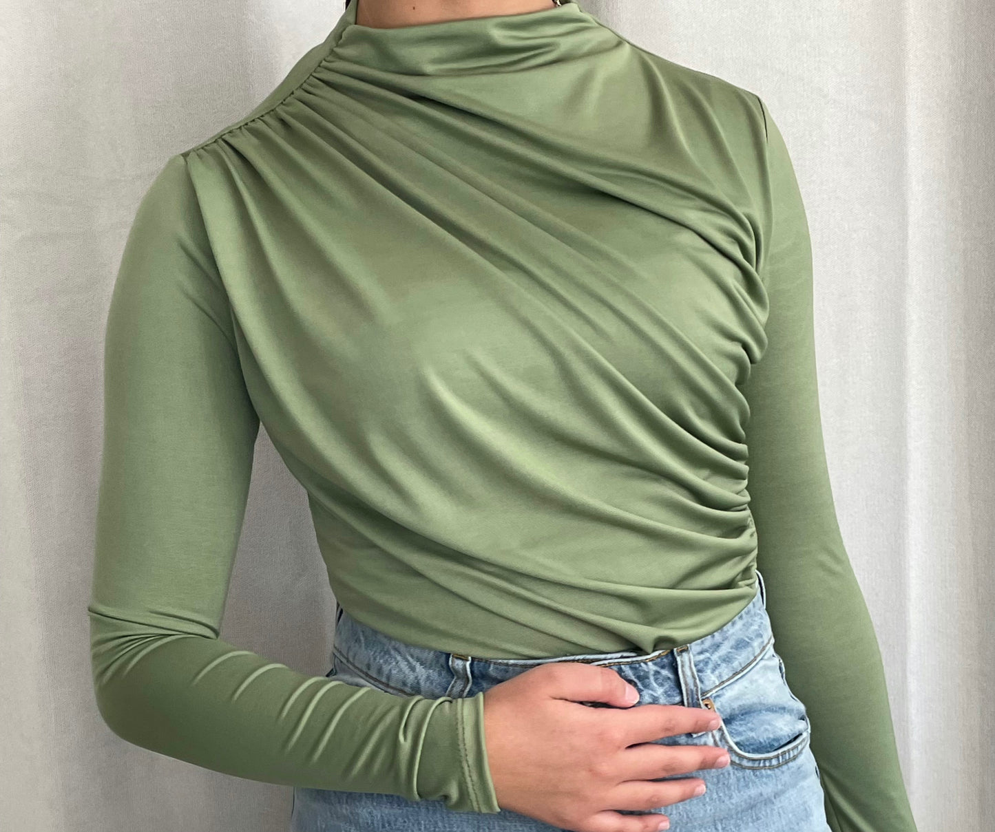 Body plissé vert