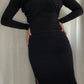 Robe moulante noire