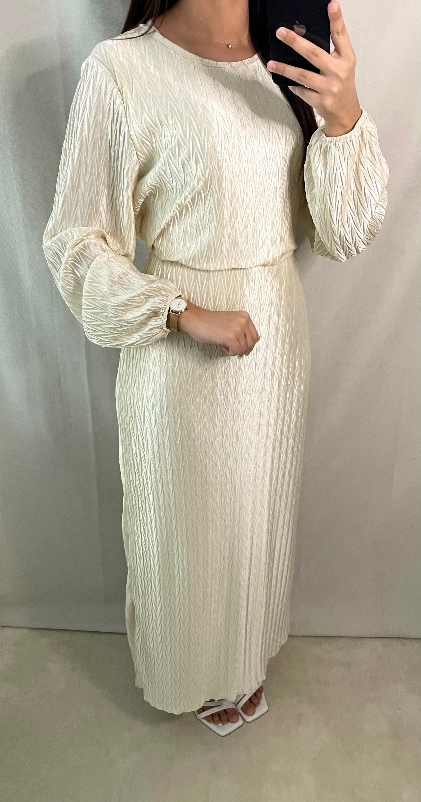 Robe longue écru