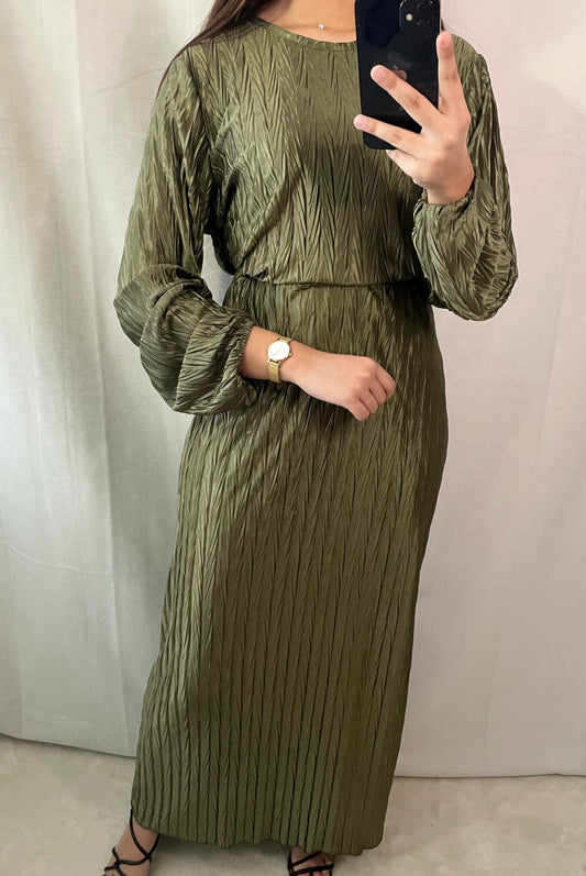 Robe longue kaki